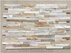 Honey Golden or Rushed Golded Panel Of Stacked Stone