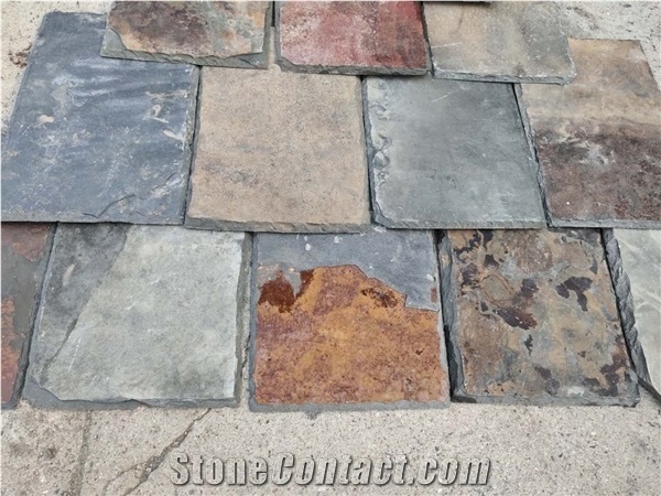 Multi-Colored Natural Slate Roofing Tiles