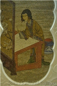 Ancient Chinese Beauty Characters Glass Mosaic Art