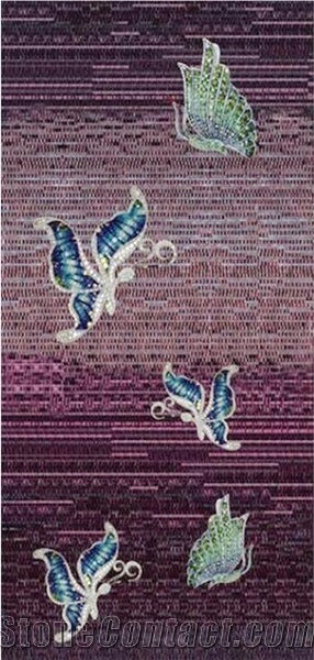 Beautiful Butterflies Design Glass Mosaic Art