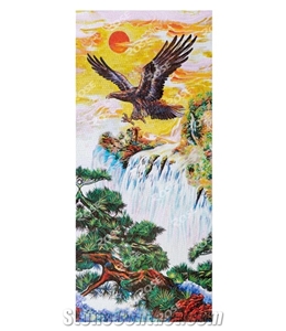 Big Hawk Spreads Its Wings Chinese Glass Medallion