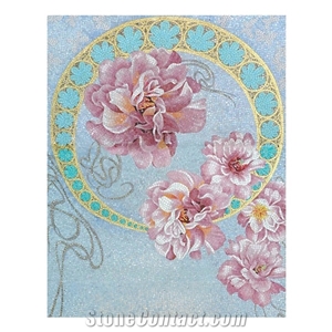 Bloom Flowers and Beautiful Moon Series Glass Mosaic