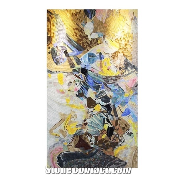 Colorful Abstract Glass Medallion Art Works