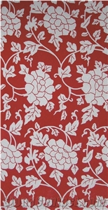 Colorful Flower Vine Design Glass Marble Mosaic Artworks