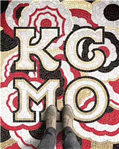 Different Glass Color Mosaic Logo Medallion for Wall