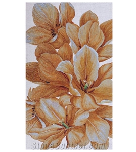 New Design Pattern Of Yellow Flower Glass Mosaic Art New Design Pattern Of Yellow Flower Glass Mosaic Art