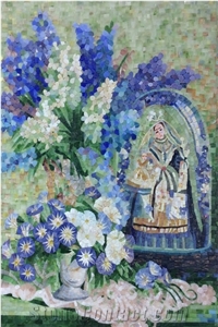 Nice Flowers and Beautiful Lady Series Glass Mosaic Nice Flowers and Beautiful Lady Series Glass Mosaic