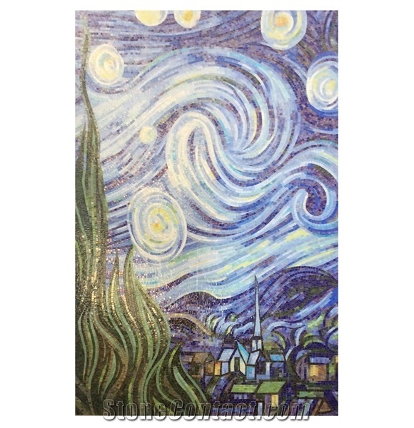 Van Gogh Classic Works Of Star Sky Design Glass Medallion