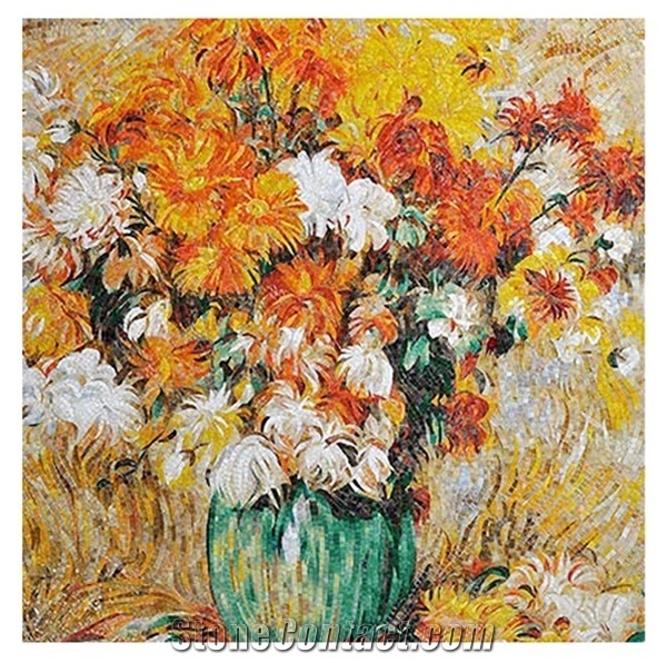 Van Gogh Works Of Sunflowers Design Glass Medallion