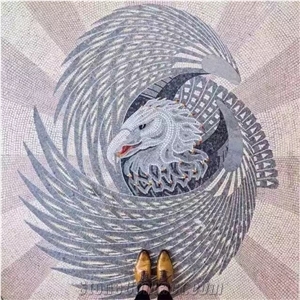 White Grey Hawk with Sunlight Glass Medallion