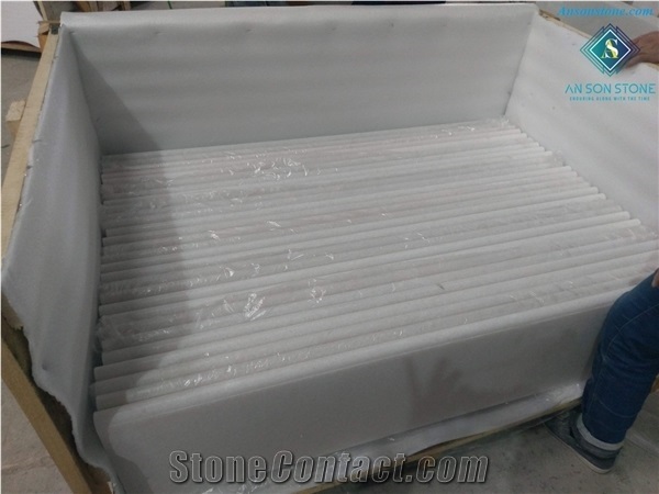 Polished Pure White Marble Stair Steps and Risers