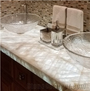 Cristallo Quartzite Ice Jade Stone Vanity Top Countertops