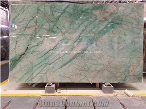 Neon Green Quartzite Slabs Natural Quartzite Wall Decoration