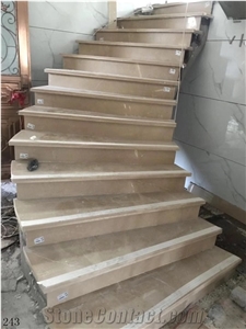 Golden Age Marble Century Beige Even Texture Stairs