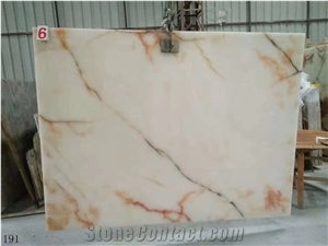 Red Flower Ice Jade Onyx Slab Walling Tiles Interior Design