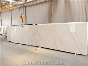 Polished Calacatta Gold Quartz for Countertop