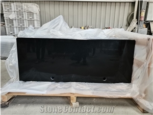Pure Black Quartz for Countertop and Vanity Top