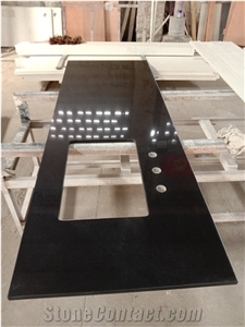 Pure Black Quartz for Countertop and Vanity Top