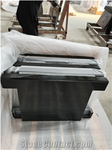 Pure Black Quartz for Countertop and Vanity Top