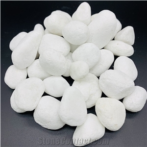 Roundness Tumbled Pebble Stone White Color Roundness Tumbled Pebble Stone White Color