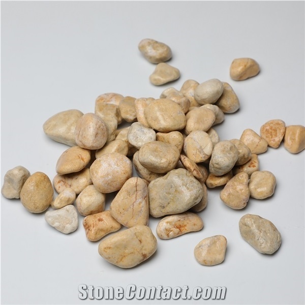 Unpolished Yellow Color Pebble Stone