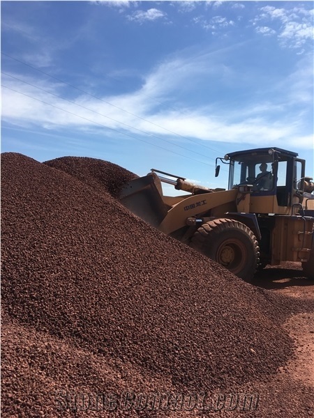 Red Lava Stone Pebbles Chips for Driveways