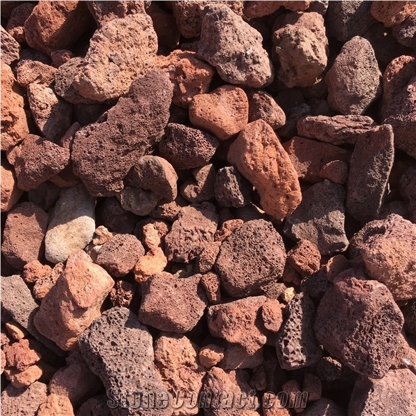 Red Lava Stone Pebbles Chips for Driveways