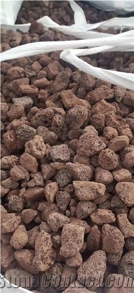 Red Lava Stone Pebbles Chips for Driveways