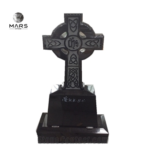 Cross Tombstones Black Granite Stone Monument