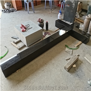 Cross Tombstones Black Granite Stone Monument