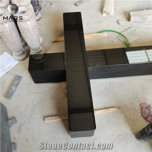 Cross Tombstones Black Granite Stone Monument