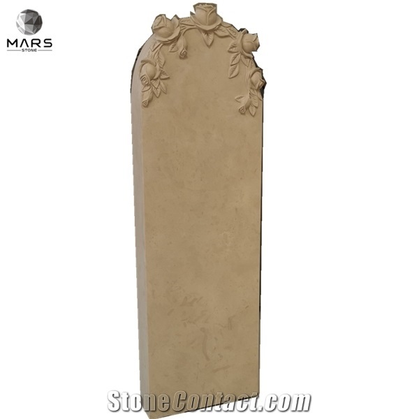 European Design Ocean Beige Marble Gravestone Tombstone