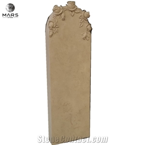 European Design Ocean Beige Marble Gravestone Tombstone