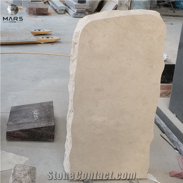 European Design Ocean Beige Marble Gravestone Tombstone