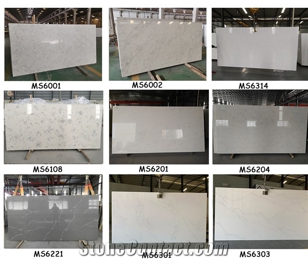 High Quality Artificial Quartz Carrara Slabs for Worktop