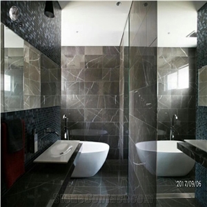 Iran Polished Pietra Grey Marble Grafitti Marble for Countertop