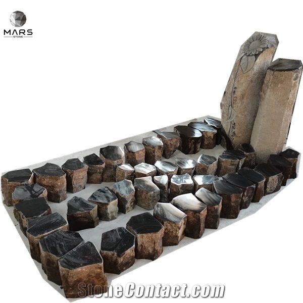 New Design Custom Germany Type Natural Basalt Tombstone