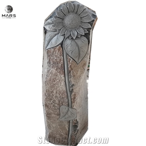New Design Custom Germany Type Natural Basalt Tombstone
