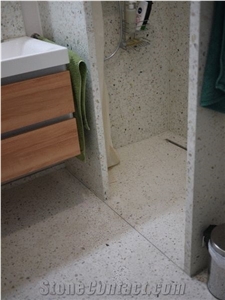 White Cement Terrazzo Floor Wall Slabs Tiles