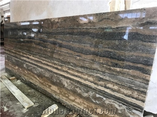 Titanium Travertine Slabs - Vein-Cut