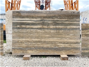 Titanium Travertine Slabs - Vein-Cut