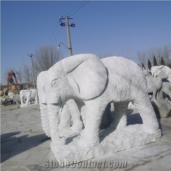 Stone Animal Sculpture Big Nose Elephant Statue