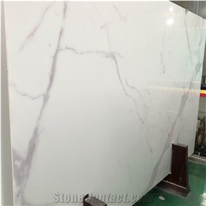 Artificial Stone Calacatta White Marble Slab Decor