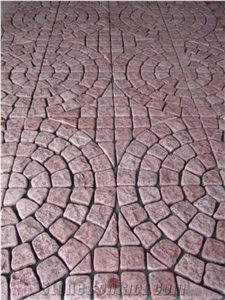 Cheap Red Porphyry Cube Stone Cobble Sets