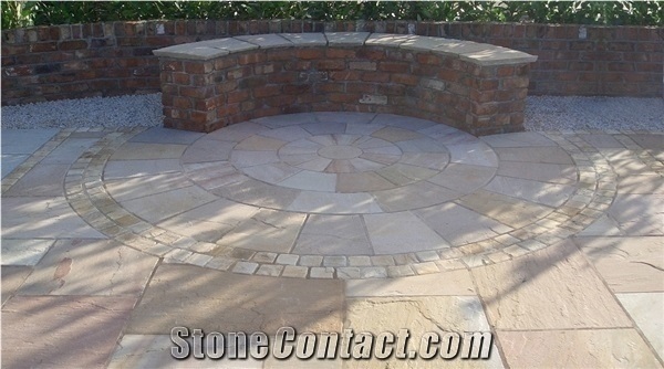 Camel Brown Brown Sandstone Cobblestone, Garden Pavers, Patio Pattern