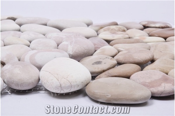 Tan Jambon Sumbawa Pink Pebbles Mosaic- Pebble Stone Mosaic
