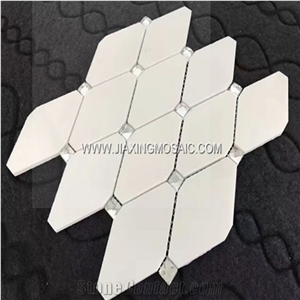 Eastern White Rhomboid Long Octagon Tile Polished Mosaic