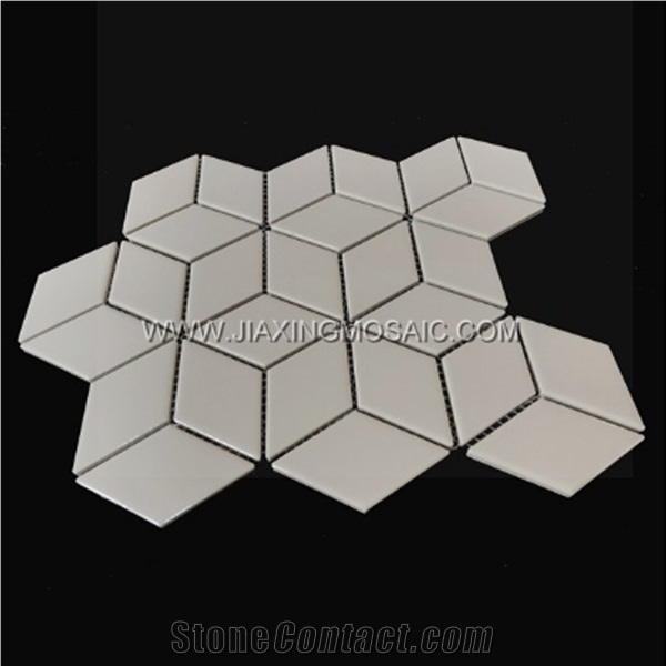 Light Grey Cubic Porcelain Mosaic Tile