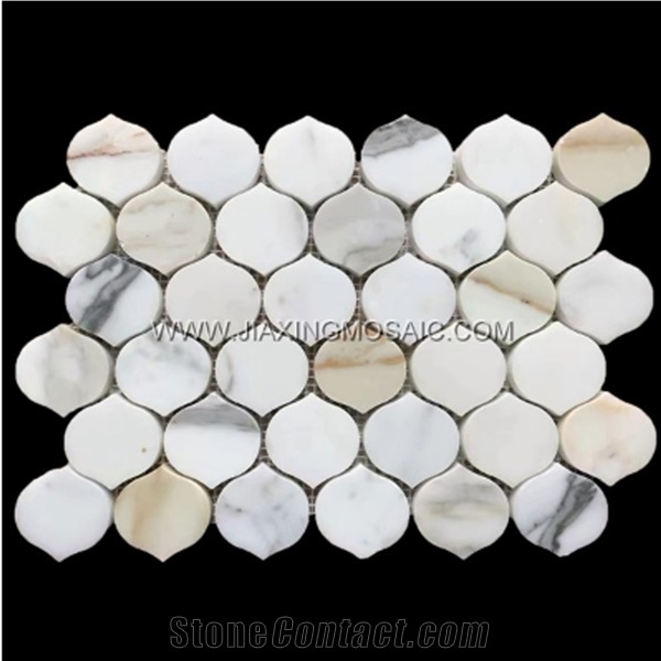 New Design Calacatta Gold Arabescato Mosaic Lantern Tile