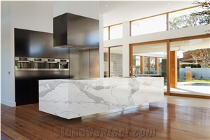 Statuario Porcelain Mediterraneo Kitchen Countertop